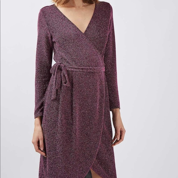 glitter wrap dress